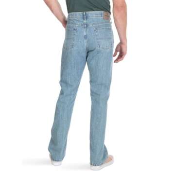 Wrangler Authentics Men's Regular Fit Comfort Flex Waist Jean, Chalk Blue, 29W x 30L