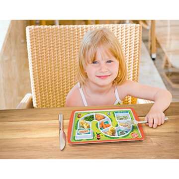 Genuine Fred DINNER WINNER, The Original Kid's Game Plate Tray - Award Winning - Picky Eater Solutions for Kids and Toddlers - Fun Mealtime - Divided Sections - Interactive Design - Dishwasher Safe