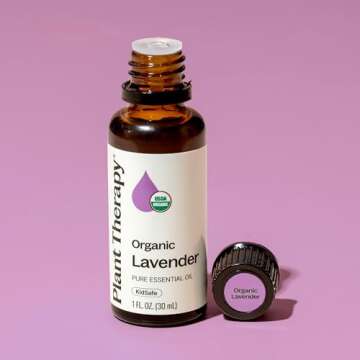 Plant Therapy Organic Lavender Essential Oil 100% Pure, USDA Certified Organic, Undiluted, Natural Aromatherapy for Diffusion & Topical Use, For Skin, Hair, Relaxation, Premium Therapeutic Grade 30 mL