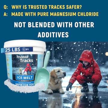 Ice Melt, Pet Safe Ice Melt, Snow Melter, Pure Magnesium Chloride, Safer for Pets, Concrete, Effective to -35 F, 25 lb