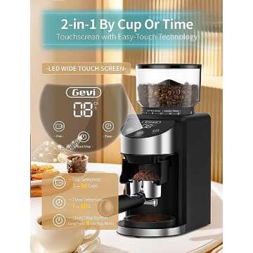 Gevi Burr Coffee Grinder, Adjustable Burr Mill with 35 Precise Grind Settings, Electric Coffee Grinder for Espresso/Drip/Percolator/French Press/American/Turkish Coffee Makers, 120V/200W, Black