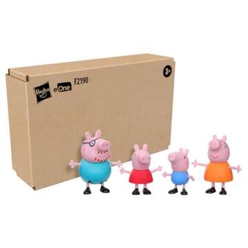 Peppa Pig Peppa's Adventures Peppa's Family Figure 4-Pack Toy - Includes 4 Peppa Pig Family Figures in Iconic Outfits, Ages 3 and Up