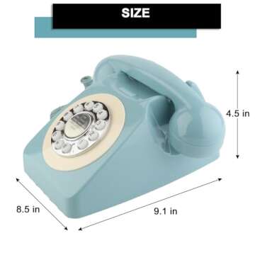 Sangyn Retro Landline Telephone Classic Vintage Corded Phone Old Fashioned Dial Button Desk Phone with Redial Function for Home Office