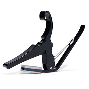 Kyser Quick-Change Guitar Capo for 6-string acoustic guitars, Black, KG6BA