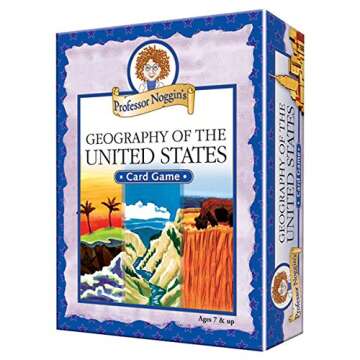 Professor Noggin's Geography of the United States - An Educational Trivia Based Card Game For Kids - Trivia, True or False, and Multiple Choice - Ideal for Classrooms, Students, and Kids - Ages 7 +