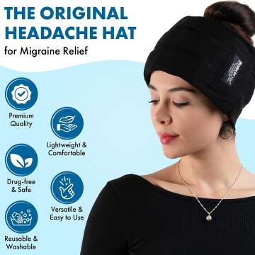 Migraine Relief Hat - Headache Ice Wrap XL Size