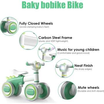 No Pedal Balance Bike for Toddlers with Music & Lights