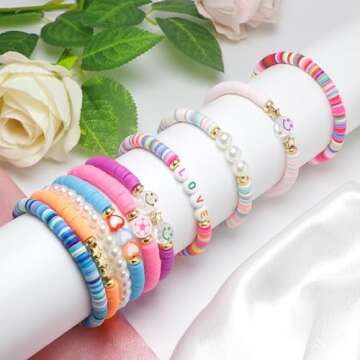 CHENSILAIYI 10pcs Beaded Bracelets - Trendy Friendship Jewelry for Girls