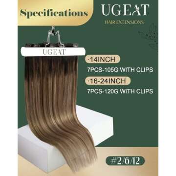 Ugeat Clip in Hair Extensions Real Human Hair Brown Balayage Human Hair Extensions Clip ins Darkest Brown to Medium Brown Ombre Golden Brown Clip in Extensions for Long Hair 20Inch 120g