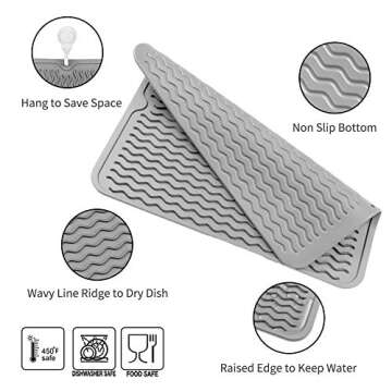 MicoYang Silicone Dish Drying Mat 16" x 12"