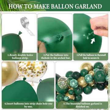 Green & Gold Balloon Garland Kit - 153pcs