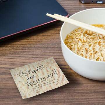 Genuine Fred Ramen Notes Ramen Noodle Sticky Note Pad, 155 Sheets, 3.5 x 3 - Fun Gift for The Office, Graduation, Back to School - Great Stocking Stuffer and Gift for Coworkers & College Students