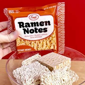 Genuine Fred Ramen Notes Ramen Noodle Sticky Note Pad, 155 Sheets, 3.5 x 3 - Fun Gift for The Office, Graduation, Back to School - Great Stocking Stuffer and Gift for Coworkers & College Students