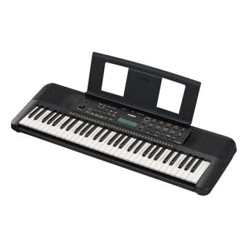 Yamaha PSR-E283 61 Key Portable Keyboard for Beginners with Music Rest, Power Adapter