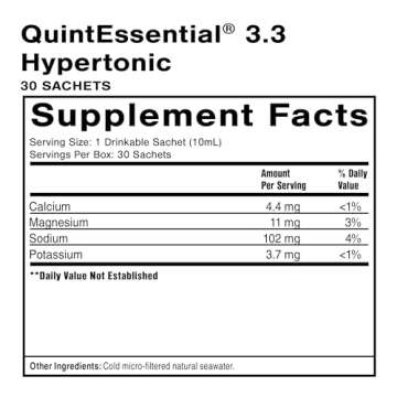 Quicksilver Scientific Original Quinton Hypertonic Solution - Sea Water Hydration - Liquid Minerals with Electrolytes for Muscle Recovery, Stamina+Mineral Replenishment (30 Single Serving Glass Vials)