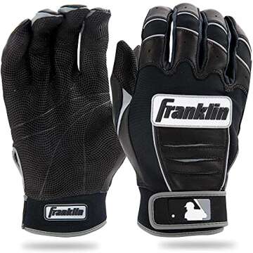 Franklin Sports MLB CFX Bro Batting Gloves, Black/Black (2015), Youth Small