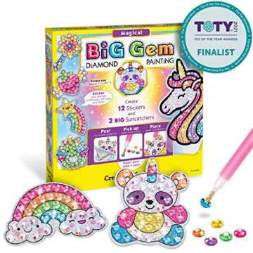 Creativity for Kids Big Gem Diamond Painting Kits: Magical Stickers and Suncatcher DIY Kit - Diamond Art for Kids, Unicorn Gifts for Girls Ages 6-8+