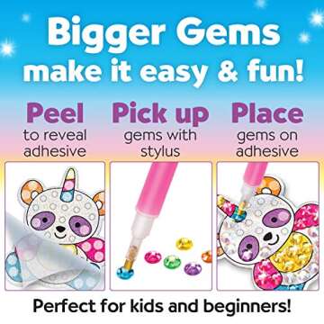 Creativity for Kids Big Gem Diamond Painting Kits: Magical Stickers and Suncatcher DIY Kit - Diamond Art for Kids, Unicorn Gifts for Girls Ages 6-8+