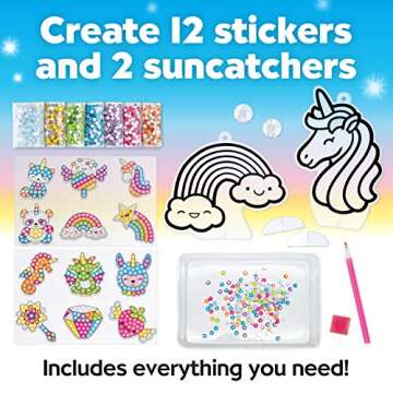 Creativity for Kids Big Gem Diamond Painting Kits: Magical Stickers and Suncatcher DIY Kit - Diamond Art for Kids, Unicorn Gifts for Girls Ages 6-8+