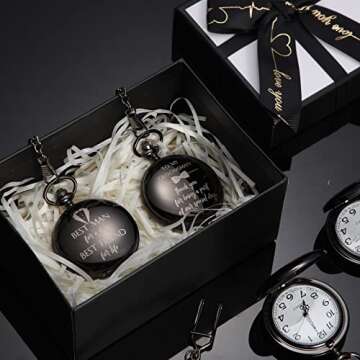 Unique Bridesman Gifts Engraved Pocket Watch Set