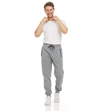 Mens Fleece Jogger Sweatpants 3 Pack with Pockets