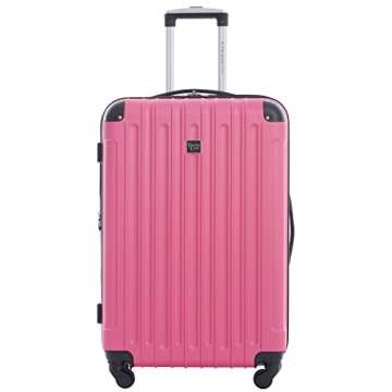 Travelers Club Midtown Hardside Luggage Travel, Bubble Gum, 4-Piece Set