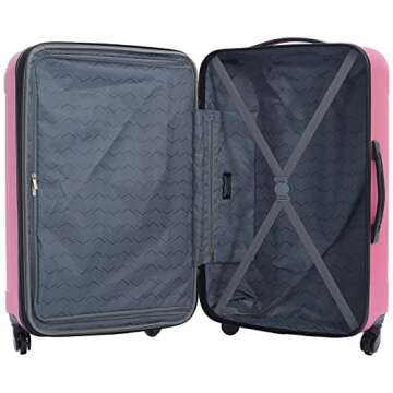 Travelers Club Midtown Hardside Luggage Travel, Bubble Gum, 4-Piece Set