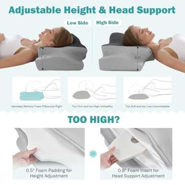 Adjustable Cervical Memory Foam Pillow for Neck Pain Relief