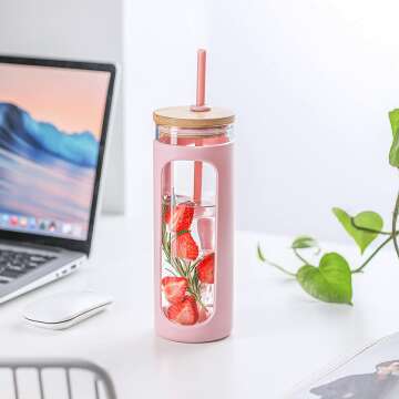 Bamboo Lid Glass Tumbler