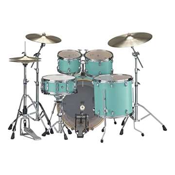 Yamaha Stage Custom Birch 5pc Shell Pack with a 22" Kick 14” Snare Drum in Matte Surf Green for Students and Working Drummers (SBP2F50MSG)