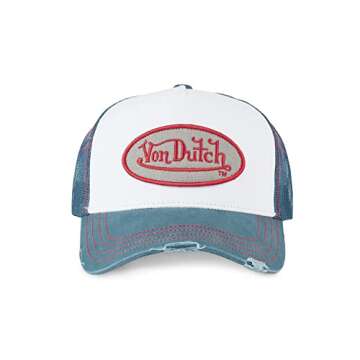 Von Dutch Trucker Cap with Net Con, White / Green, One Size