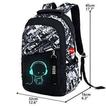 Asge Teen Boys Print School Backpack - Stylish & Functional