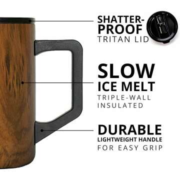 Insulated Coffee Mug - 16oz, Teakwood Finish