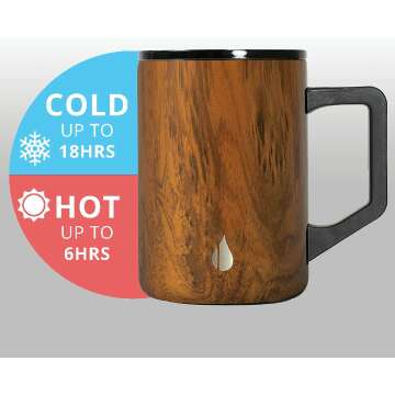 Insulated Coffee Mug - 16oz, Teakwood Finish