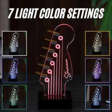 Guitar Pick Holder Lamp – Light Up & Color Changing