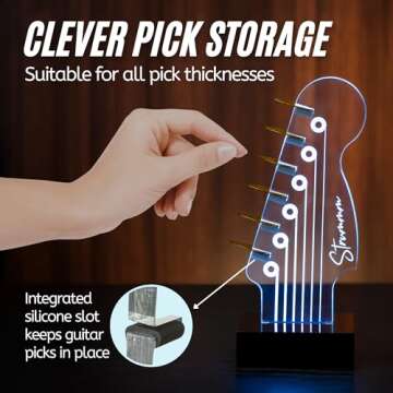 Guitar Pick Holder Lamp – Light Up & Color Changing