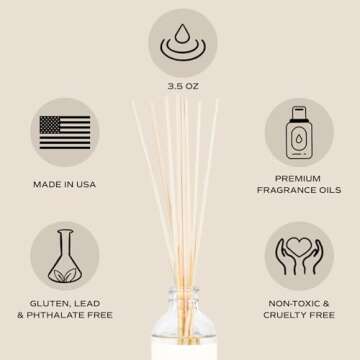 Sweet Water Decor Salt & Sea Reed Diffuser Set - Sea Salt Citrus & Musk Amber Scent Diffuser - Reed Diffusers for Home with Long Lasting Fragrance - Non-Toxic Oil Reed Diffuser - Made in the USA