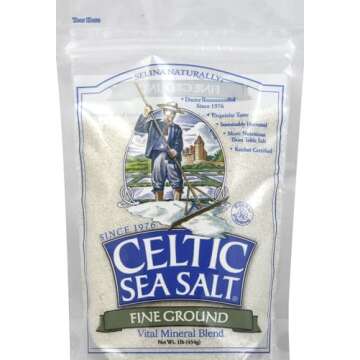 Fine Ground Celtic Sea Salt – 16 Ounce (Pack of 1) Resealable Bag of Nutritious, Classic Sea Salt, Great for Cooking, Baking, Pickling, Finishing and More, Pantry-Friendly, Gluten-Free