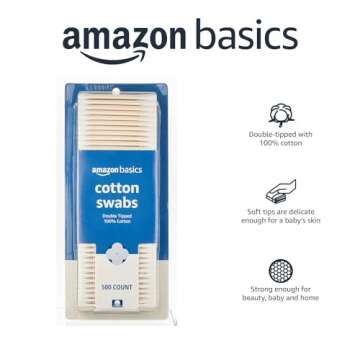 Amazon Basics Cotton Swabs 500 Count for Versatile Use