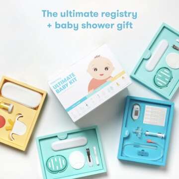 Frida Baby Ultimate Baby Kit | Baby Essentials Gift Set Includes Wellness, Sick Day, Gas Relief Essentials, Grooming Tools & Teething Toys