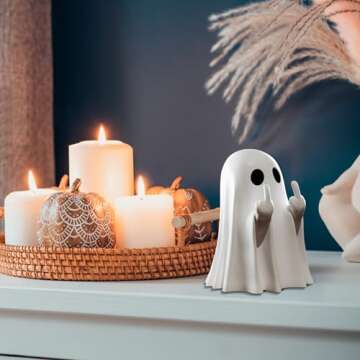 Yamaler Halloween Ghost Figurine - Spooky Resin Statue for Fun Decor