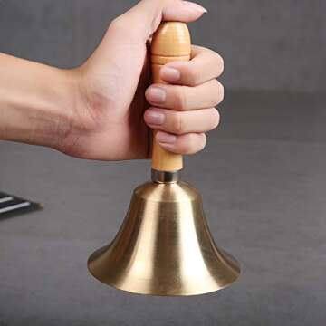 Super Loud Solid Brass Hand Call Bell for Easy Calling