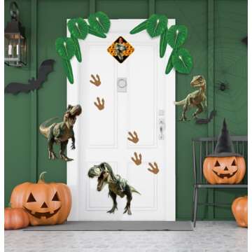 HEIPINIUYE Halloween Dinosaur Trunk or Treat Car Decorations Kit Halloween Garage Door Decorations Realistic Dinosaur Decoration for Car SUV Garage Door Entryway Archway Halloween Party