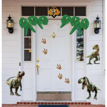 HEIPINIUYE Halloween Dinosaur Trunk or Treat Car Decorations Kit Halloween Garage Door Decorations Realistic Dinosaur Decoration for Car SUV Garage Door Entryway Archway Halloween Party