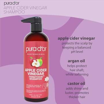 PURA D'OR Apple Cider Vinegar Thin2Thick Shampoo & Conditioner Set