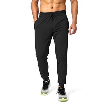 G Gradual Men's Sweatpants with Zipper Pockets Athletic Pants Traning Track Pants Joggers for Men Soccer, Running, Workout(Black,XS)