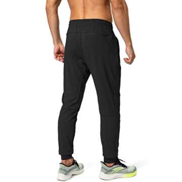 G Gradual Men's Sweatpants with Zipper Pockets Athletic Pants Traning Track Pants Joggers for Men Soccer, Running, Workout(Black,XS)