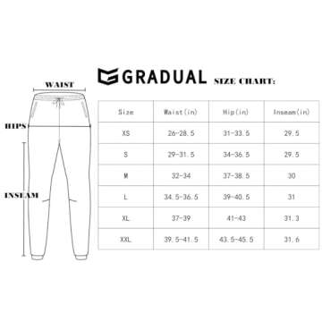 G Gradual Men's Sweatpants with Zipper Pockets Athletic Pants Traning Track Pants Joggers for Men Soccer, Running, Workout(Black,XS)