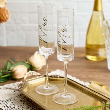 AW BRIDAL Wedding Gift Set: Flutes & Cake Knife