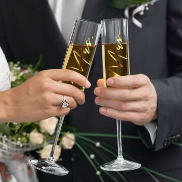 AW BRIDAL Wedding Gift Set: Flutes & Cake Knife